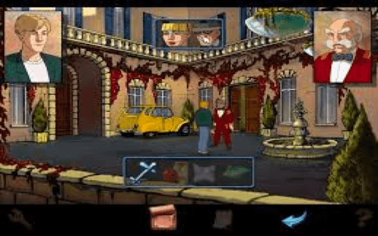 Gameplay screen of Broken Sword: The Shadow of the Templars (3/8)