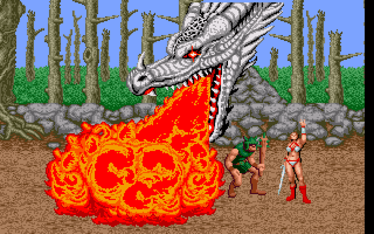 Gameplay screen of Golden Axe (1/8)