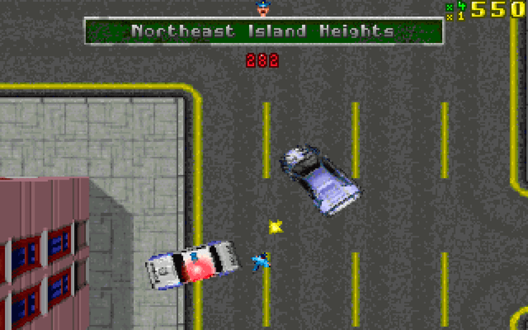 Gameplay screen of Grand Theft Auto (1/8)